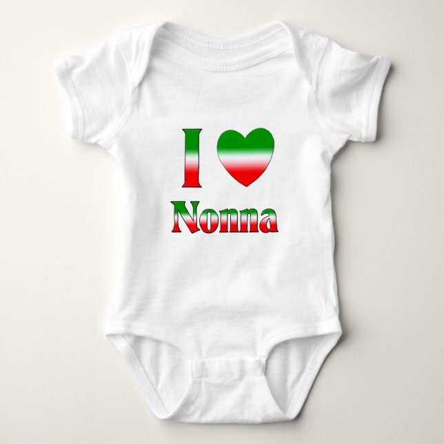 Body Para Bebê I Love Nonna (Avó Italiana) (Frente)
