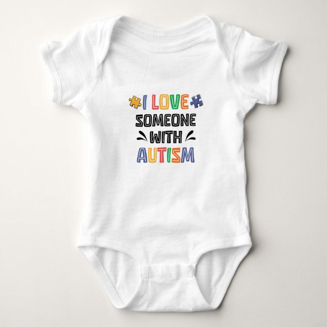 Body Para Bebê I Love Someone With Autism (Frente)