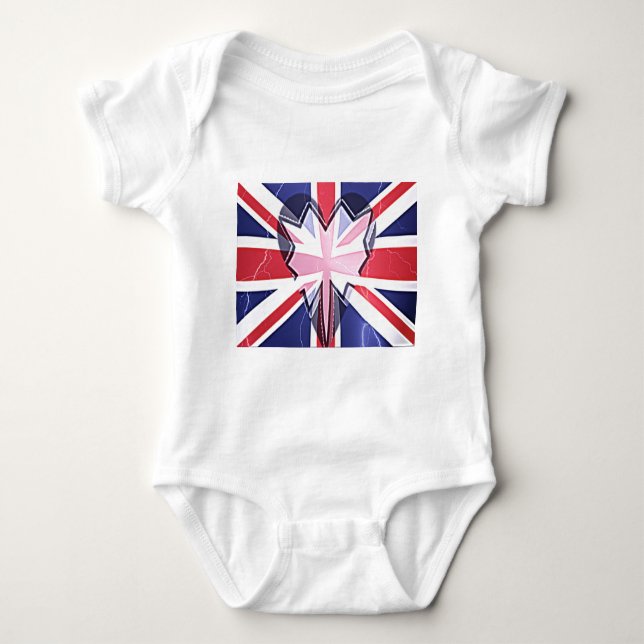 Body Para Bebê "I Love UK" Art Impressão (Frente)