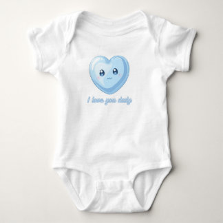 Body Para Bebê I Love You Daily Baby Bodysuit - Cute Blue Kawaii 