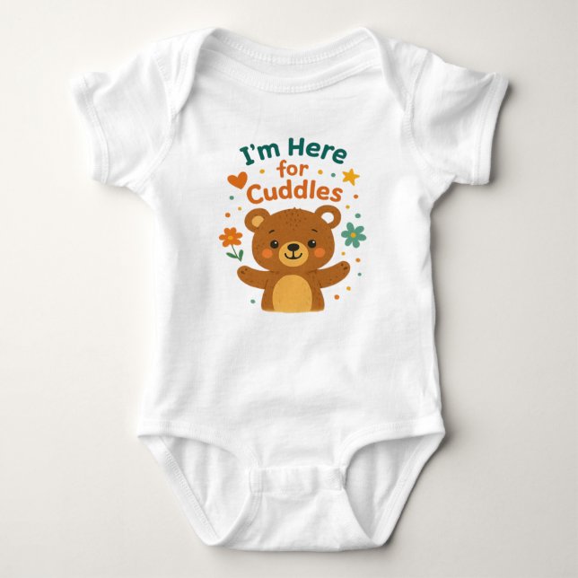 Body Para Bebê I’m Here for Cuddles 🐘💪✨ (Frente)