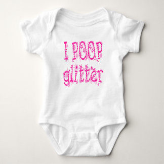 Body Para Bebê I Poop Glitter Pink Baby One