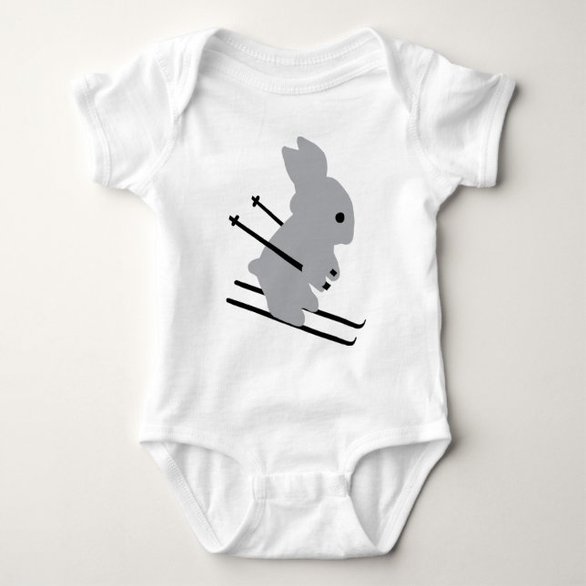 Body Para Bebê ícone do coelho do esqui (Frente)