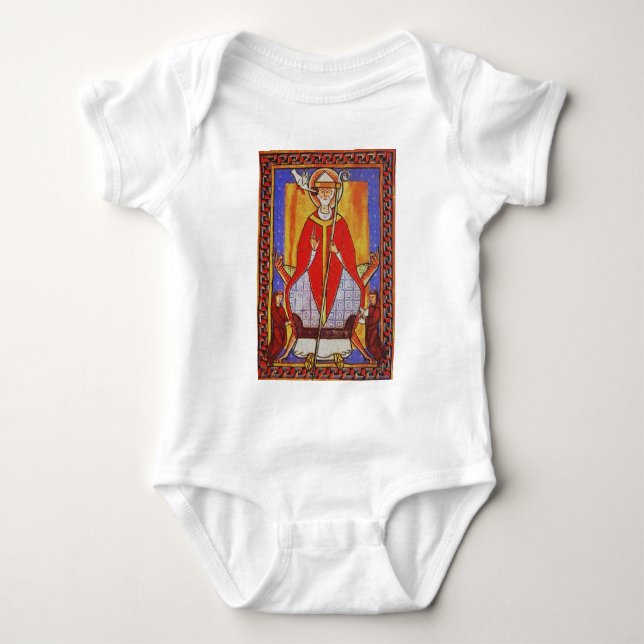 Body Para Bebê Ícone medieval de São Gregório Magno (Frente)