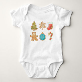 Body Para Bebê Ícones Caprichosos de Biscoitos de Natal