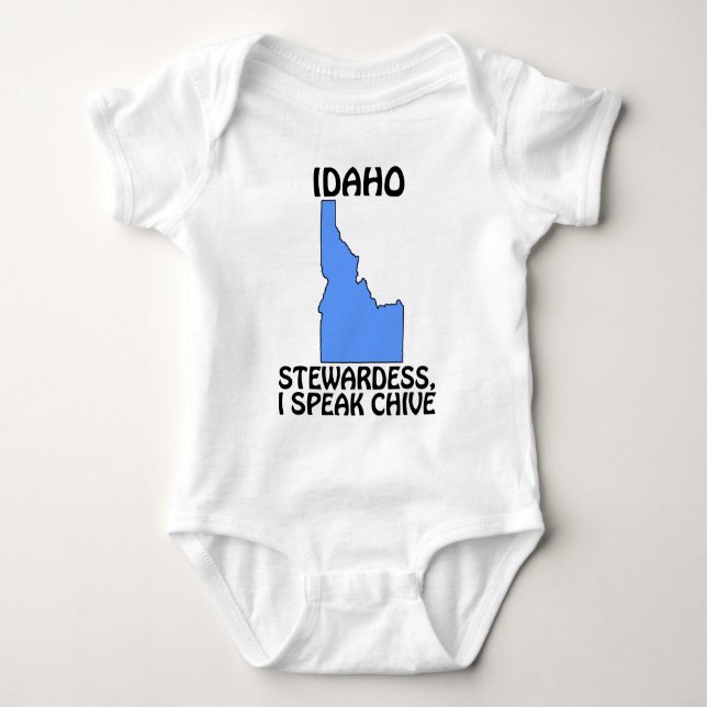 Body Para Bebê Idaho - Stewardess, Eu Falo Chive (Frente)