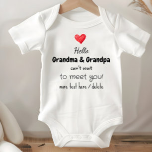 Body Para Bebê Ideia de Anúncio de Gravidez, Futuros Avós,