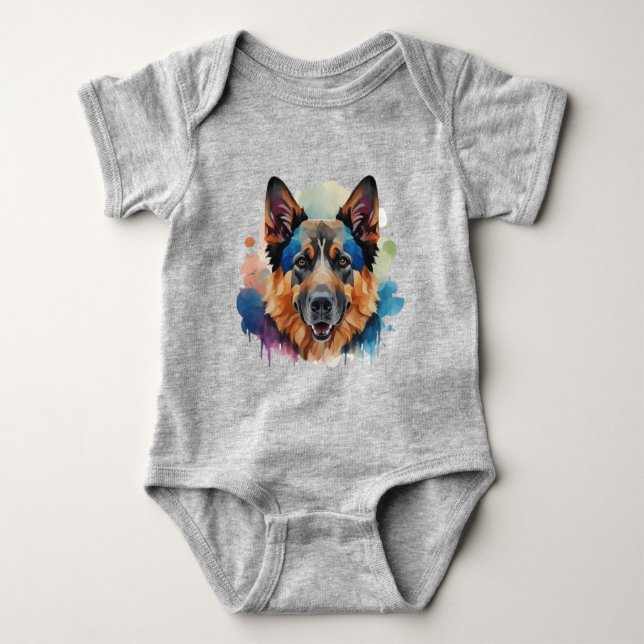 Body Para Bebê Ideias de presentes para cães german shepherd (Frente)