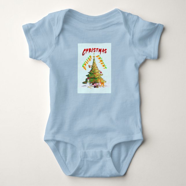 Body Para Bebê Iluminação de Natal (Frente)