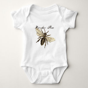 Body Para Bebê Ilustração Antiga de Abelha Operária em Estilo Ant