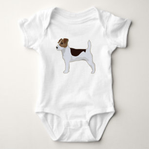 Body Para Bebê Ilustração Básica de Raça Jack Russell Terrier