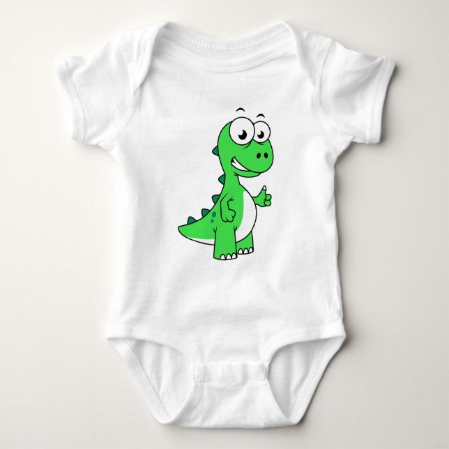 Body Para Bebê Ilustração Bela De Tyrannosaurus Rex. 2 (Frente)