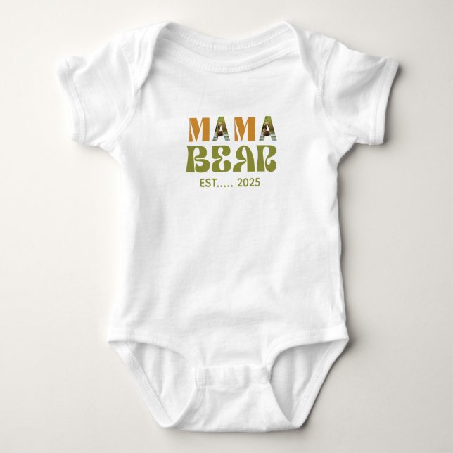 Body Para Bebê Ilustração Comovente de Mamãe Urso (Frente)