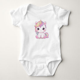 Body Para Bebê Ilustração de Adesivo de Unicórnio Mágico Adorável