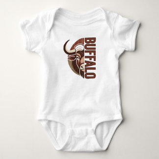 Body Para Bebê ilustração de búfalo com design de erro de digitaç