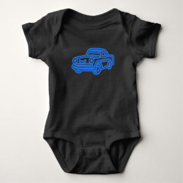 Body Para Bebê Ilustração de Carro Antigo Azul