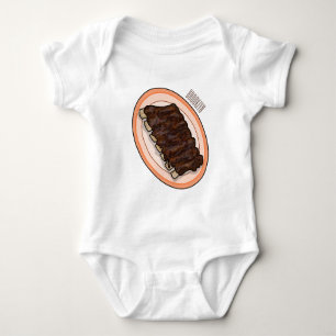 Body Para Bebê Ilustração de cartoon de costelas curtas