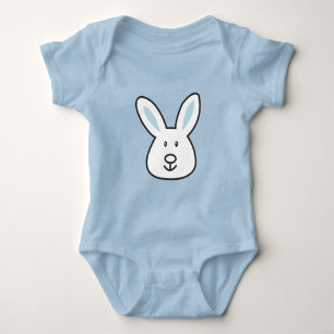 Body Para Bebê Ilustração de Coelho da Páscoa Azul Pastel