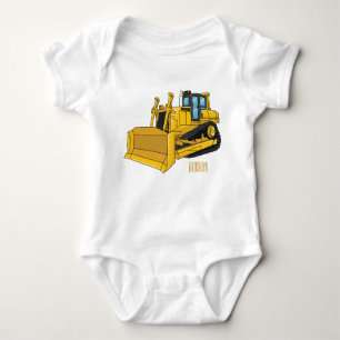 Body Para Bebê Ilustração de desenho animado Bulldozer