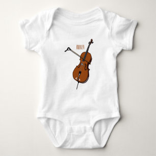 Body Para Bebê Ilustração de desenho animado Cello