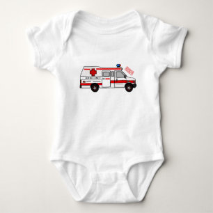 Body Para Bebê Ilustração de desenho animado de Ambulância