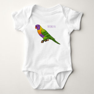 Body Para Bebê Ilustração de desenho animado de ave lorikeet arco