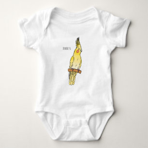 Body Para Bebê Ilustração de desenho animado de aves Cockatiel