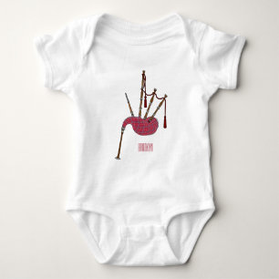 Body Para Bebê Ilustração de desenho animado de Bagpipe