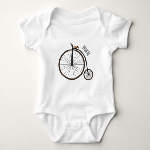 Body Para Bebê Ilustração de desenho animado de bicicleta de alta