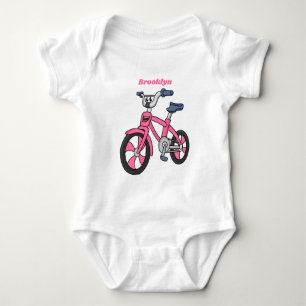 Body Para Bebê Ilustração de desenho animado de bicicleta de cria