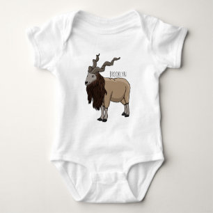 Body Para Bebê Ilustração de desenho animado de cabra Markhor