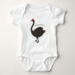 Body Para Bebê Ilustração de desenho animado de cisne preto