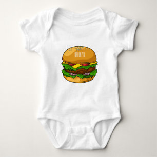 Body Para Bebê Ilustração de desenho animado de hambúrguer