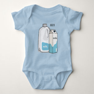 Body Para Bebê Ilustração de desenho animado de leite