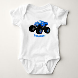 Body Para Bebê Ilustração de desenho animado de monstro azul boni
