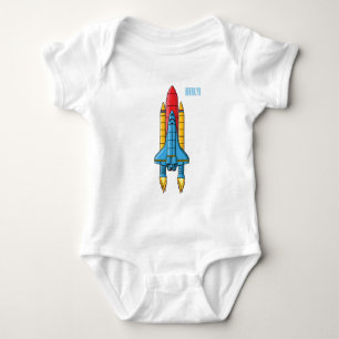 Body Para Bebê Ilustração de desenho animado de navio-foguete