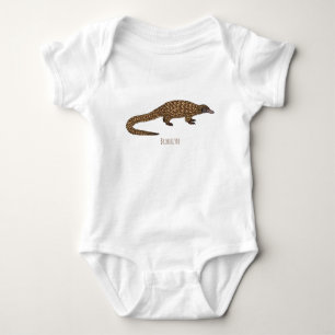 Body Para Bebê Ilustração de desenho animado de pangolim de cauda