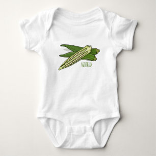 Body Para Bebê Ilustração de desenho animado de quiabo