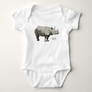 Body Para Bebê Ilustração de desenho animado de rinoceronte-de-ja