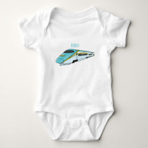 Body Para Bebê Ilustração de desenho animado de trem de bala de a