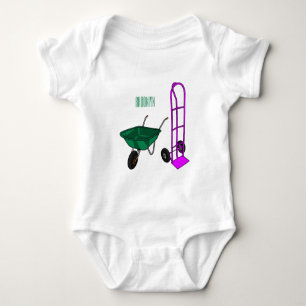 Body Para Bebê Ilustração de desenho animado do carrinho de rodas