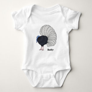 Body Para Bebê ilustração de desenho animado do pássaro faisão de