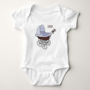 Body Para Bebê Ilustração de desenho animado do stroller