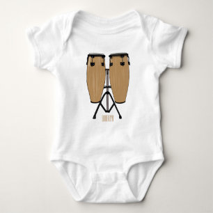 Body Para Bebê Ilustração de desenho animado do tambor de bongo