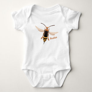 Body Para Bebê Ilustração de desenho animado engraçado de uma ves