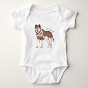 Body Para Bebê Ilustração de desenho animado siberiano husky