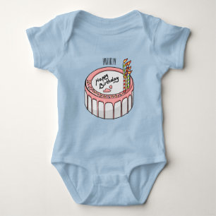 Body Para Bebê Ilustração de desenho de bolo de aniversário