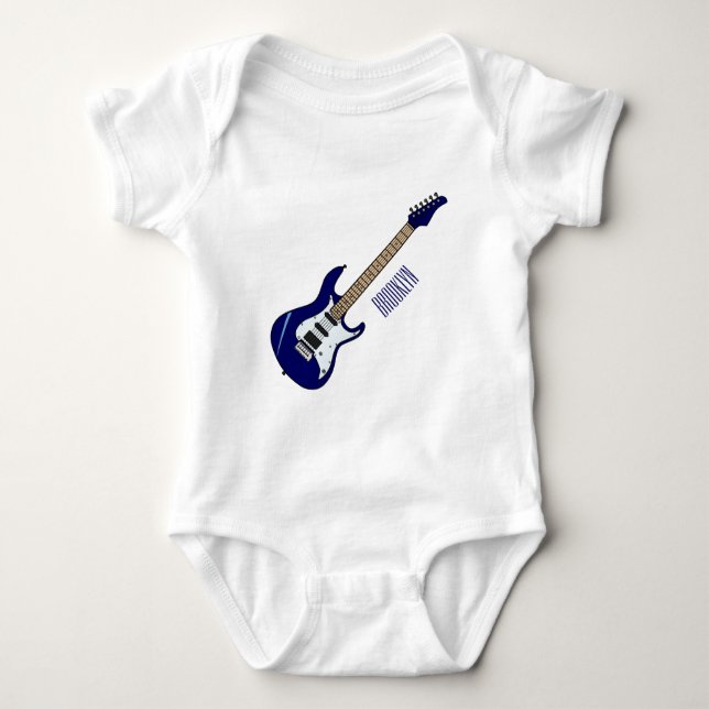 Body Para Bebê Ilustração de desenho de guitarra elétrica (Frente)