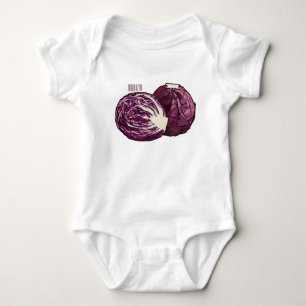 Body Para Bebê Ilustração de desenho de repolho vermelho