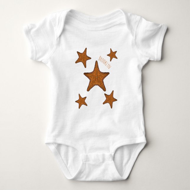 Body Para Bebê Ilustração de desenho de Starfish (Frente)
